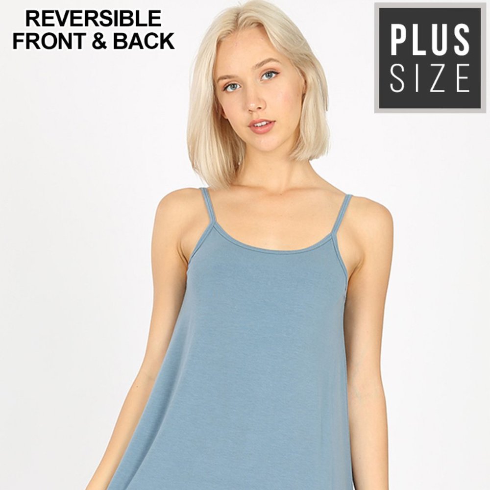 5 PACK!! ZENANA PLUS SIZE FRONT AND BACK REVERSIBLE CAMI
